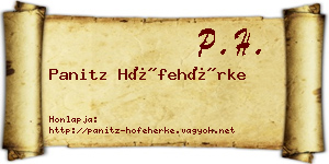 Panitz Hófehérke névjegykártya